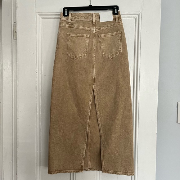 NWT Maje high-waist denim maxi skirt marron - Picture 7 of 7